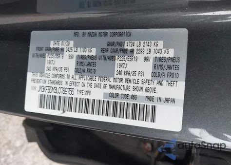 2020 Mazda Cx-5 Grand Touring из США, поврежденный, VIN JM3KFBDM3L0789756